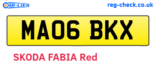 MA06BKX are the vehicle registration plates.