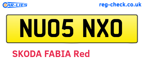 NU05NXO are the vehicle registration plates.