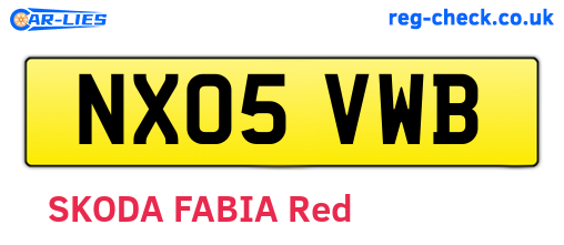 NX05VWB are the vehicle registration plates.