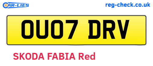 OU07DRV are the vehicle registration plates.