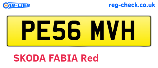 PE56MVH are the vehicle registration plates.