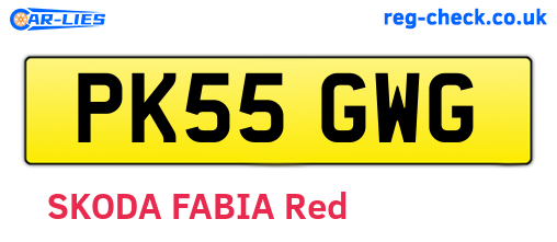 PK55GWG are the vehicle registration plates.