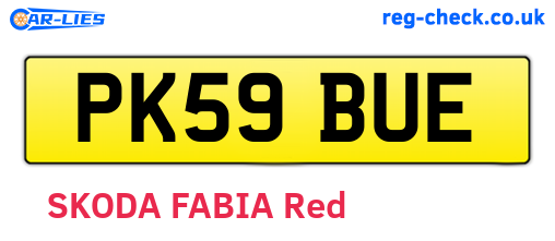 PK59BUE are the vehicle registration plates.
