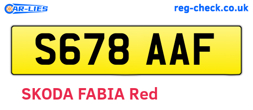 S678AAF are the vehicle registration plates.
