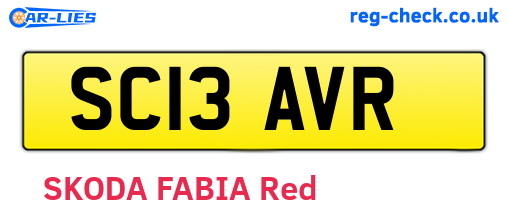 SC13AVR are the vehicle registration plates.