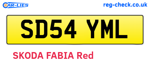 SD54YML are the vehicle registration plates.