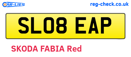 SL08EAP are the vehicle registration plates.