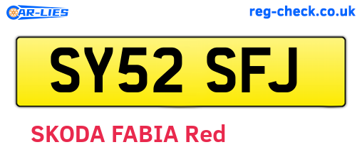 SY52SFJ are the vehicle registration plates.
