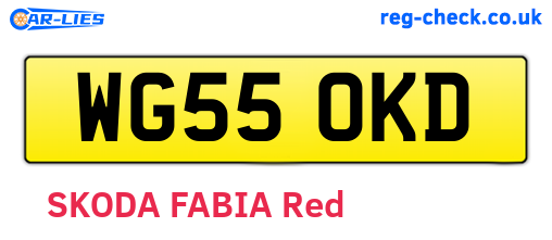 WG55OKD are the vehicle registration plates.