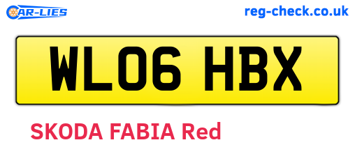 WL06HBX are the vehicle registration plates.