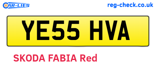YE55HVA are the vehicle registration plates.