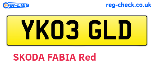 YK03GLD are the vehicle registration plates.