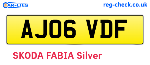 AJ06VDF are the vehicle registration plates.