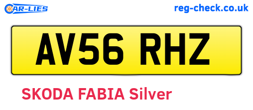 AV56RHZ are the vehicle registration plates.
