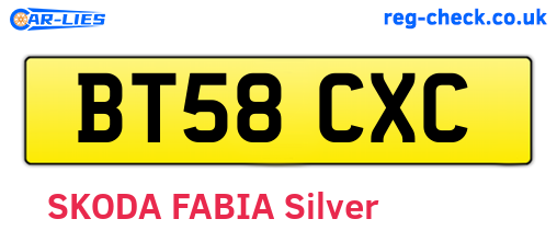 BT58CXC are the vehicle registration plates.