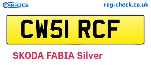 CW51RCF are the vehicle registration plates.