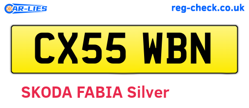 CX55WBN are the vehicle registration plates.