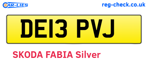 DE13PVJ are the vehicle registration plates.