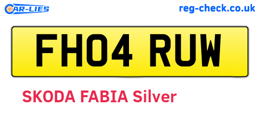 FH04RUW are the vehicle registration plates.