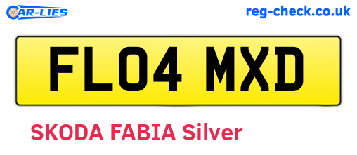 FL04MXD are the vehicle registration plates.