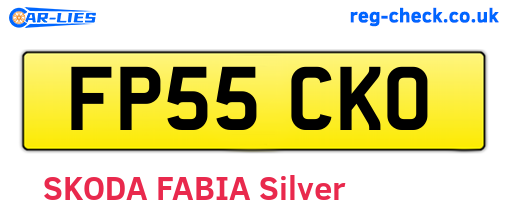 FP55CKO are the vehicle registration plates.