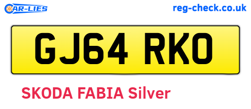 GJ64RKO are the vehicle registration plates.