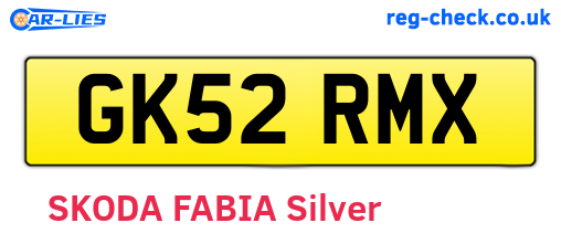 GK52RMX are the vehicle registration plates.