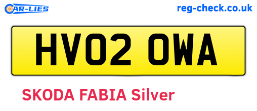 HV02OWA are the vehicle registration plates.