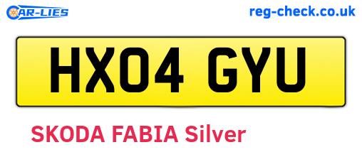 HX04GYU are the vehicle registration plates.