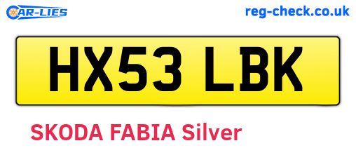 HX53LBK are the vehicle registration plates.