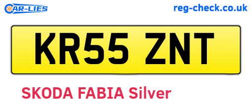 KR55ZNT are the vehicle registration plates.