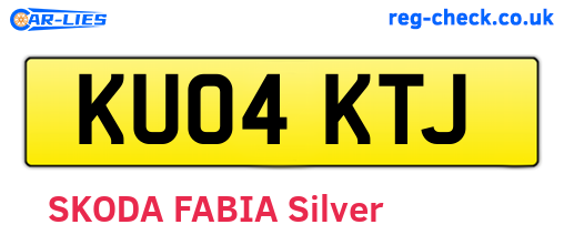 KU04KTJ are the vehicle registration plates.