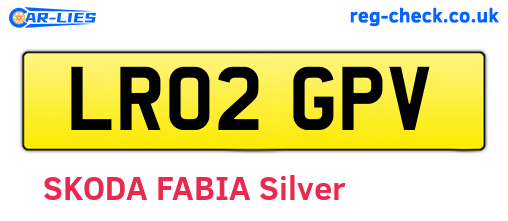 LR02GPV are the vehicle registration plates.