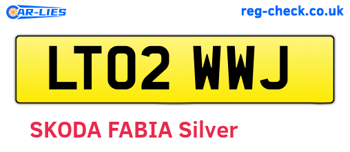 LT02WWJ are the vehicle registration plates.