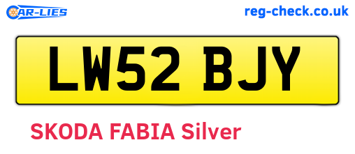 LW52BJY are the vehicle registration plates.