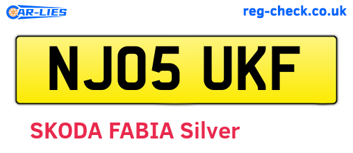 NJ05UKF are the vehicle registration plates.