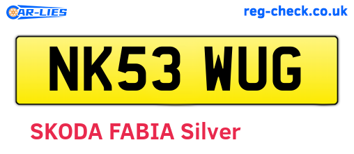 NK53WUG are the vehicle registration plates.
