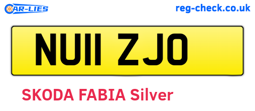 NU11ZJO are the vehicle registration plates.