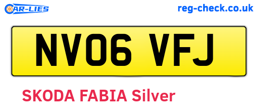NV06VFJ are the vehicle registration plates.