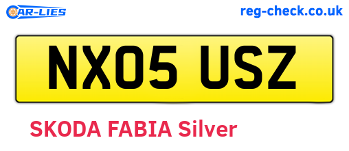 NX05USZ are the vehicle registration plates.