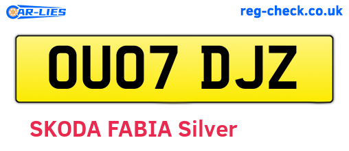 OU07DJZ are the vehicle registration plates.