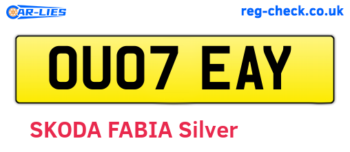 OU07EAY are the vehicle registration plates.