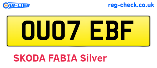 OU07EBF are the vehicle registration plates.