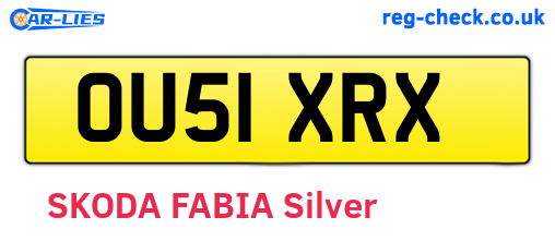 OU51XRX are the vehicle registration plates.