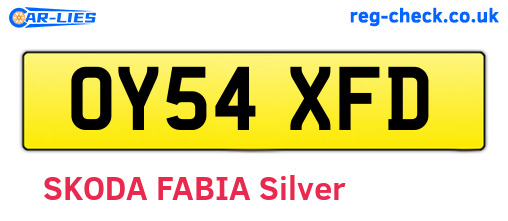 OY54XFD are the vehicle registration plates.