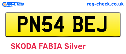 PN54BEJ are the vehicle registration plates.