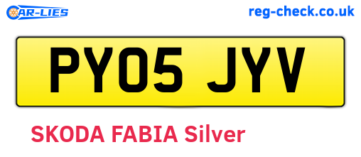 PY05JYV are the vehicle registration plates.