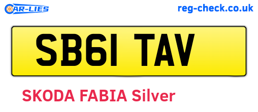 SB61TAV are the vehicle registration plates.