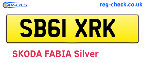 SB61XRK are the vehicle registration plates.