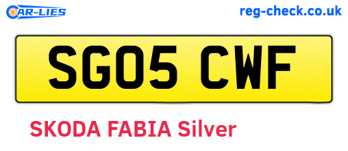 SG05CWF are the vehicle registration plates.